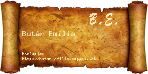 Butár Emília névjegykártya